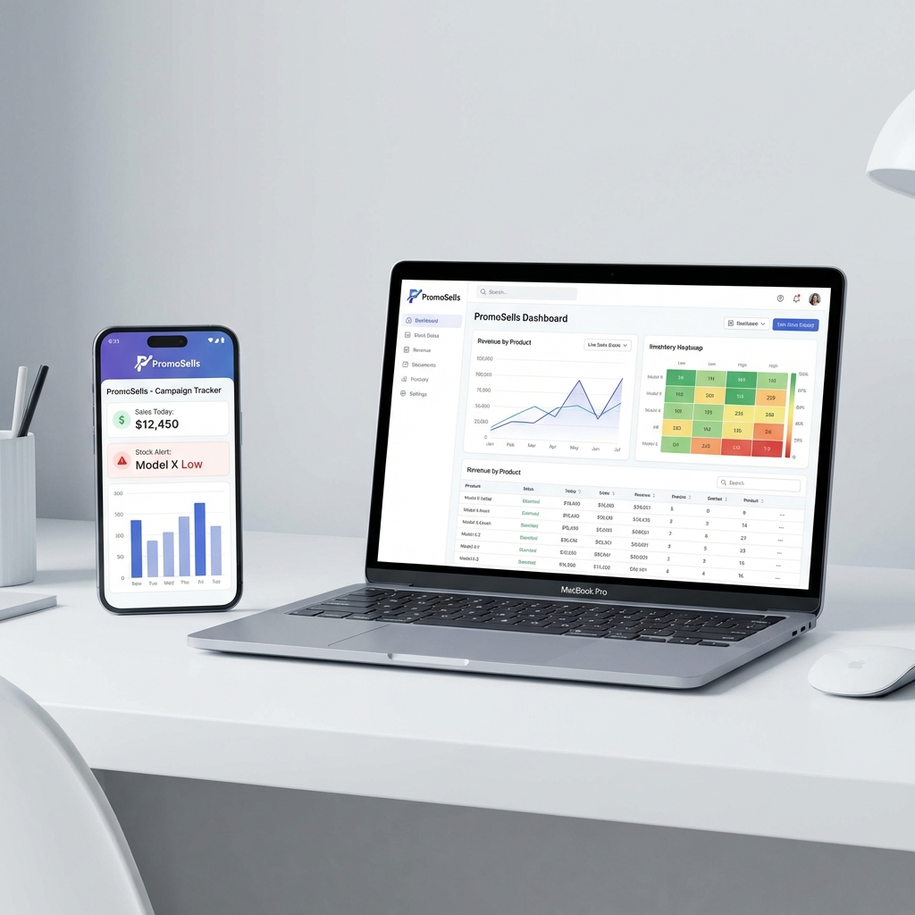 PromoSells App and Dashboard Mockup